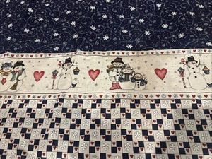 Snowman Disnna Marcum Fabric Cotton 2 Yds - Picture 1 of 5