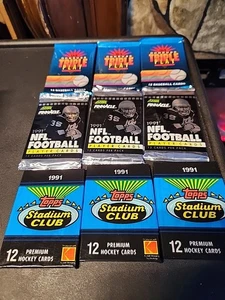 Sport Karten Lot versiegelte Packungen 9 Stück MLB, NFL, NHL  - Bild 1 von 1