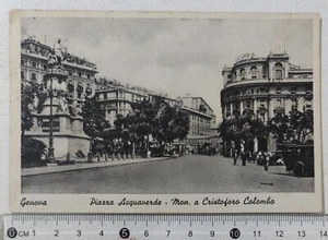 I120713 Postkarte - Genua - Piazza Acquaverde VG 1938 - Bild 1 von 2