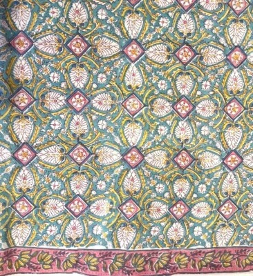 Indian Hand Block Print Cotton Fabric by the Yard, Sewing, Dressmaking, Handmade - Image 1 of 4