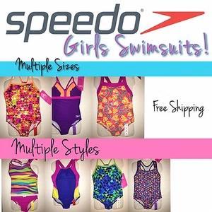 SPEEDO Girl's Swimsuits, SIZES 5-6-7-8-10-12-14-or-16, Retail $44 - NWT! - Picture 1 of 17