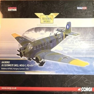 Corgi Aviation Archive 1:72 AA36902 Junkers Ju52 Luftwaffe MSGR1 Budaros Hungary - Foto 1 di 20