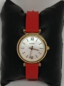 Fossil Carlie ES4433 Women's Silicone Analog Mother Of Pearl Dial Watch UC122 - Picture 1 of 12