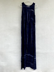 Womens Nic & Zoe 100% Rayon Sleeveless Long Maxi Dress Navy Blue Size M - Foto 1 di 7
