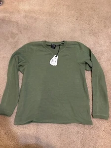 Vintage PrAna Breathe Green contender ribbed crew Sz Small NWT - Picture 1 of 3