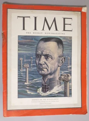 TIME MAGAZINE DOENITZ OF THE SUB ATLANTIC GERMAN MAY 10, 1943 - Image 1 of 4