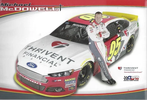 2015 MICHAEL MCDOWELL "THRIVENT FINANCIAL" 95 NASCAR SPRINT CUP POSTCARD Cover