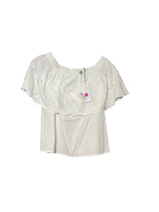 Draper James Damen weißes schulterfreies Oberteil mit Ösen - Größe XS - neu mit Etikett - Bild 1 von 4