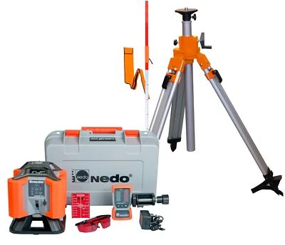 Nedo LINUS 1 HV Set Kurbel-Stativ 2m + Flexilatten Rotationslaser Acceptor Line - Bild 1 von 4