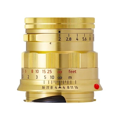 LIGHT LENS LAB M Lens 50mm f/2 Rigid for Leica M-Mount with Hood Brass Gold - Image 1 of 4