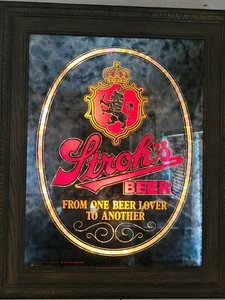 (VTG) STROHS BEER LIGHT UP MIRROR SIGN GAME ROOM MAN CAVE NEW MIB DETROIT MI - Picture 1 of 1