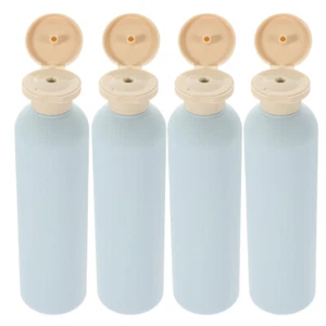 4 Pezzi Bottiglia Lozione Plastica Viaggio Shampoo Pompa Dispenser Balsamo Lavaggio Corpo - Foto 1 di 12
