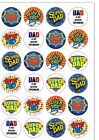 24 PRECUT Superdad Superhero Fathers Day Edible Wafer Paper Cake Toppers 