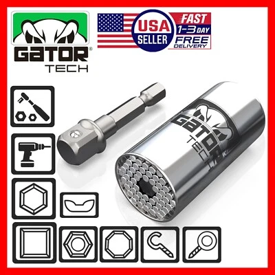 Universal Socket Wrench Magical Power Grip Gator Tech Multi Tool Drill Adapter - Image 1 of 4