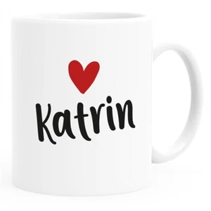 Kaffeetasse mit Namen und Herz personalisierbares Motiv individuelles Geschenk - Bild 1 von 8
