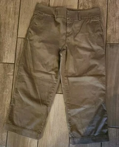 Women's Eddie Bauer Mercer Fit Brown Color Capri Cropped Pants Size 8 NWOT - Picture 1 of 9