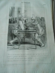 Le Carnaval Discussion Caricature Litho 1839 - Picture 1 of 1