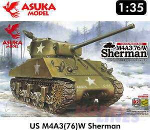 Kit M4A3(76)W SHERMAN US Serbatoio Medio scala 1:35 modello seconda guerra mondiale ASUKA 35019