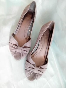 Damen Schuhe Peeptoes Wildleder grau 38 - Bild 1 von 4
