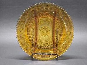 VTG Tiara Indiana Glass Amber Sandwich Relish/Hors d'oeuvre Serving Dish - Picture 1 of 10