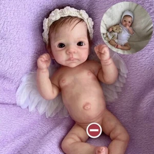 11" Waterproof Full Body Silicone Reborn Baby Girl Lifelike Doll Handmade Gift - Picture 1 of 5