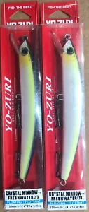 Yo-Zuri Crystal Minnow - 2 CONFEZIONI - 5 1/4" - Nuovo - Sexy Shad - Foto 1 di 1