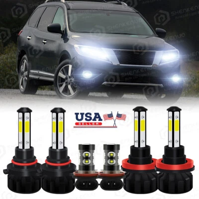 Para Nissan Pathfinder 2013-2016 - 6X Bombillas LED Faro Alto/Bajo + Luz Antiniebla 6000K Foto 1 de 4