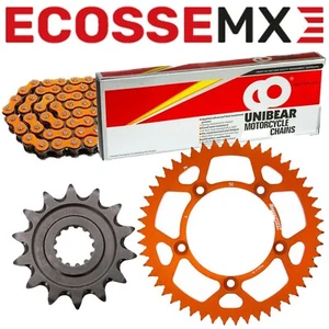 KTM SXF250 EXCF250 Unibear Orange HD Chain & Supersprox Orange Sprocket Kit - Picture 1 of 7