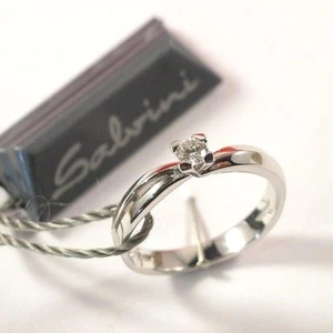 Anello solitario Salvini oro bianco 18 kt e diamante 0,15 ct ULTIMO PEZZO -30% - Foto 1 di 4