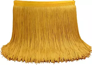 10 Yards of 8" Gold Fringe Trim Tassel Sewing Trim for Clothes Accessories Latin - Picture 1 of 12