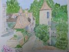 Aquarelle Originale Du Village De Carennac (Lot) - Signée Par Le Peintre