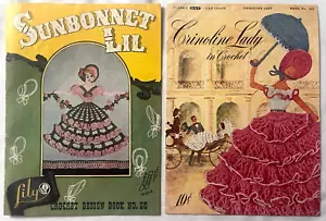 Crinoline Lady & Sunbonnet Lil Crochet Patterns Books Edgings Doilies Placemats+ - Picture 1 of 16
