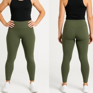 K. By Kendra Scott Activewear High Rise Lustrous Leggings Olive Green Size L - Picture 1 of 7