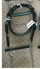 New Mcalister Miniature Black In Hand Show Halter With Lead, Diamonte, Teal