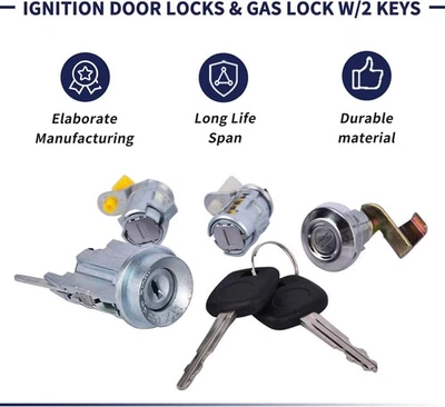 Ignition Door Lock Cylinder Key Set for Toyota Hilux 4Runner Pickup 1989-1995 - Image 1 of 4