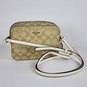 Coach Mini Kamera Umhängetasche aus charakteristischem Canvas hellkhaki/kreidefarben 91677 - Bild 1 von 14