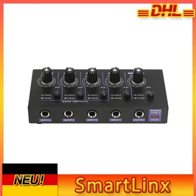 4-Kanal Line Mixer Unterstützung Mono Stereo-Audio-Mischpult Mischer Audiomixer - Bild 1 von 4