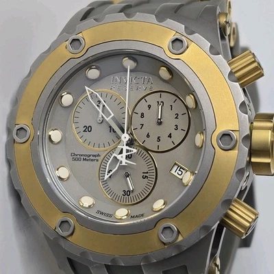 Invicta Reserve Subaqua Chronograph Watch 17216 52mm Swiss Made Gray Gold - Image 1 of 4