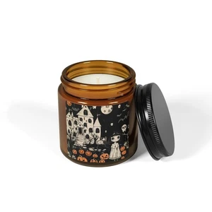 Halloween-Black Eyes Goth Girl Scented 4oz Soy Candle, Spooky Fall Candle - Picture 1 of 5