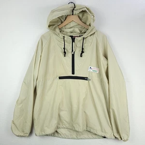 Disneyland Mickey Mouse Windbreaker Adult Large Tan Nylon Pullover Hooded Pocket - Picture 1 of 14
