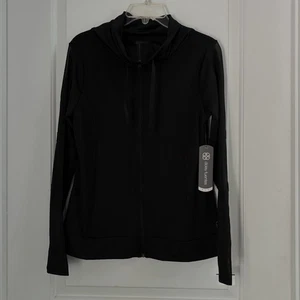 NWT Daisy Fuentes Fit Women's Long Sleeve Full Zip Jacket Black Size Small - Picture 1 of 13
