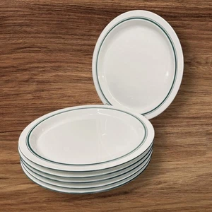 6 Dansk Portugal Bistro Christianshavn GREEN Rim Dinner Plates 10 3/8” Portugal - Picture 1 of 17