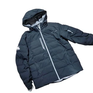 Spyder Down Jacket Mens XXL Black with Hood Full Zip Puffer Pockets - Picture 1 of 10