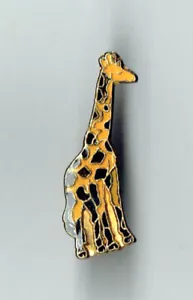 Vintage Enamel Pin 70's 80s Retro Cute Giraffe Rock & Roll Vest Jacket NOS - Picture 1 of 1