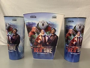 RED ONE Kino Popcornwanne & (2) Tassen Weihnachten Santa Schneemann Chris Evans - Bild 1 von 8