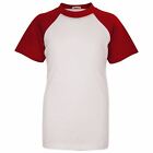 Kids Raglan Style T Shirt Contrast Colour Short Sleeve Top Girls Boys Age 5-13 Y