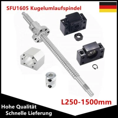 SFU1605 Kugelumlaufspindel + Kupplung + BK / BF12 Festlager+ Mutterblock DE CNC