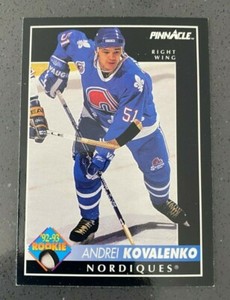 Andrei Kovalenko 1992-3 Pinnacle ROOKIE Hockey Card  #395 Nordiques