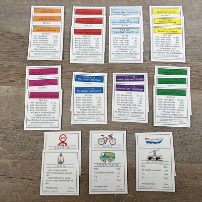 Scooby-Doo MONOPOLY Fright Fest Replacement Property Cards Complete Set Of 28 - Image 1 of 4