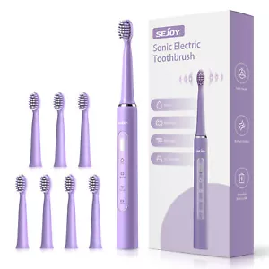 SEJOY Sonic Electric Toothbrush Rechargeable Power 7 Brush Heads 3 Modes Timer - Picture 1 of 22